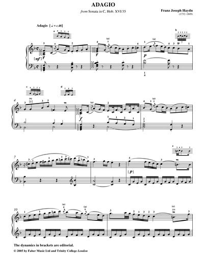 Adagio from Sonata in C, Hob XVI/35