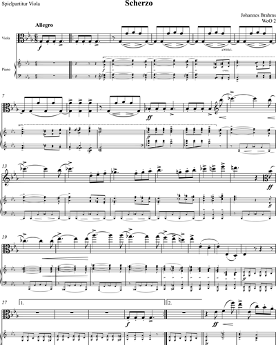 Scherzo from F-A-E Sonata C Minor for Viola and Piano, WoO 2