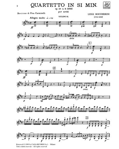 Quartetto in Si minore Op. 58 n. 4
