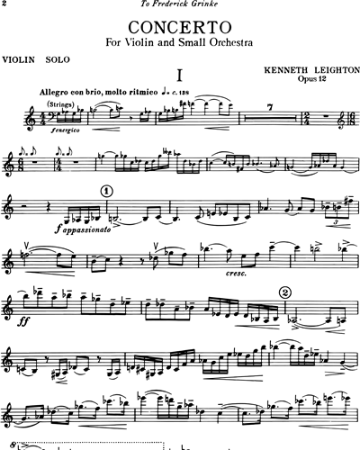 Concerto for Violin and Small Orchestra, Op. 12