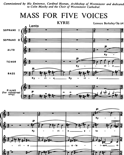 Mass for Five Voices, Op. 64