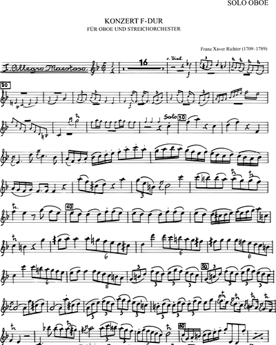 Konzert F-dur für Oboe und Streichorchester