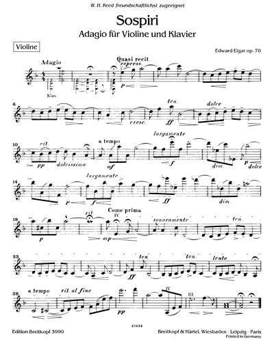 Sospiri op. 70 - Ausgabe für Violine und Klavier 