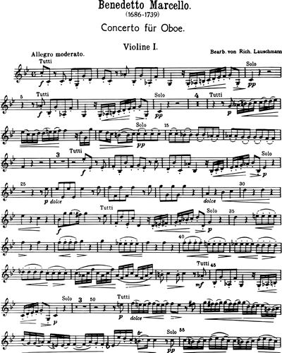 Concerto Für Oboe und Streicher (mit Basso continuo) 