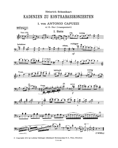 Cadenzas for Double Bass Concertos