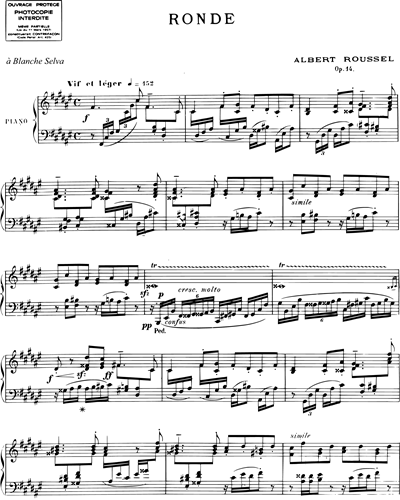 Ronde (extrait n. 4 de la "Suite pour piano") Op. 14