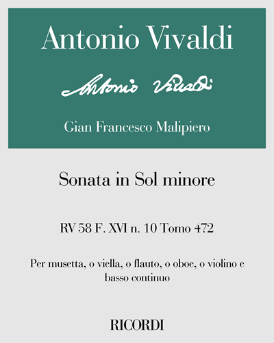 Sonata in Sol minore RV 58 F. XVI n. 10 Tomo 472