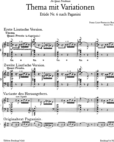 6 Etüden nach Paganini, 6. Tema e Variazioni
