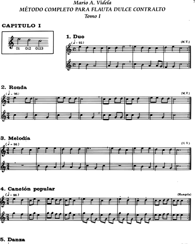 Método para flauta dulce contralto, Vol. 1