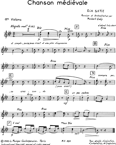 Chanson médiévale (extrait de "5 mélodies" Op. 19)
