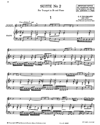 Suite No. 2 for Trumpet & Piano