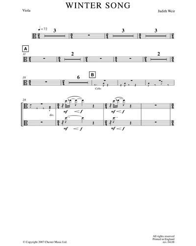 Download Winter Song Viola Sheet Music By Judith Weir Nkoda