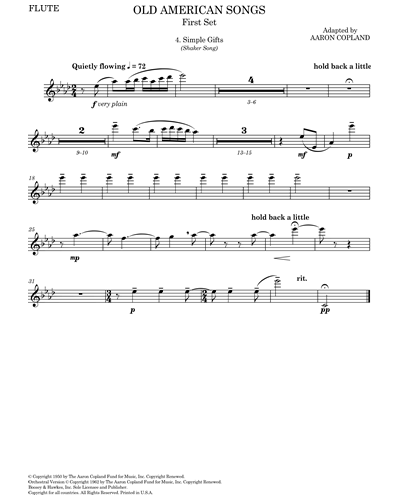 Simple Gifts (Flute Ensemble ) arr. Ric