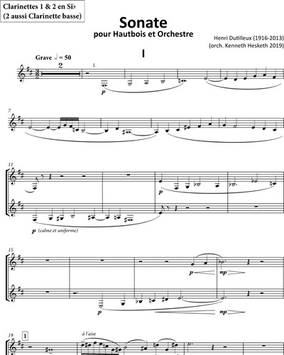 Clarinet in Bb 1/Bass Clarinet & Clarinet in Bb 2/Bass Clarinet