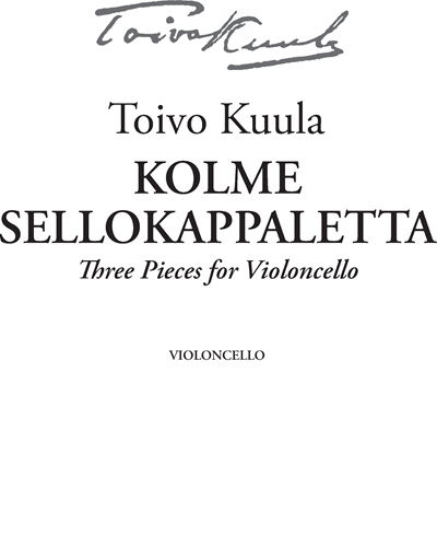Three Pieces for Cello
