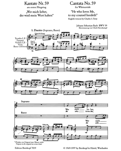 Kantate BWV 59 „Wer mich liebet, der wird mein Wort halten“