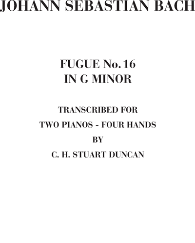 Fugue No. 16 in G minor, BWV 861