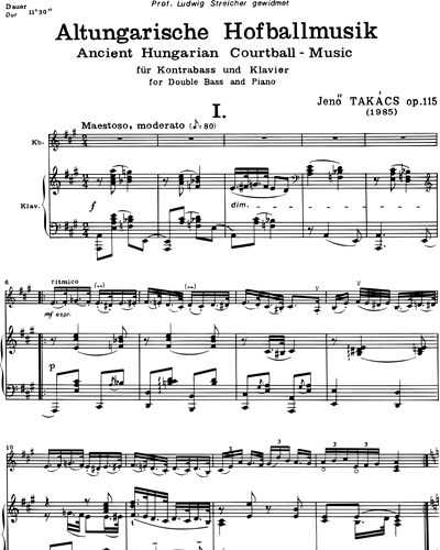 Altungarische Hofballmusik, op. 115
