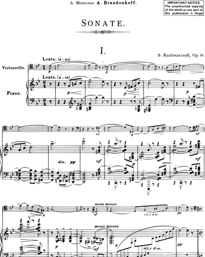 Cello Sonata, op. 19