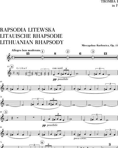 Lithuanian Rapsody, op. 11 [Critical Edition]