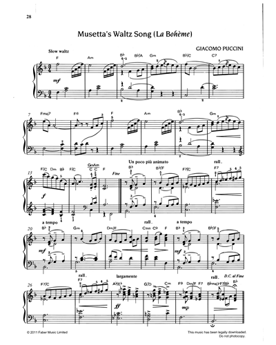 Musetta's Waltz Song (from "La Boheme")
