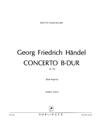 Concerto for Harp in B-flat major, op.4 No. 6