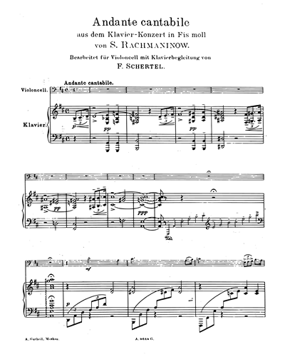 Andante Cantabile (from 'Piano Concerto in F-sharp minor')