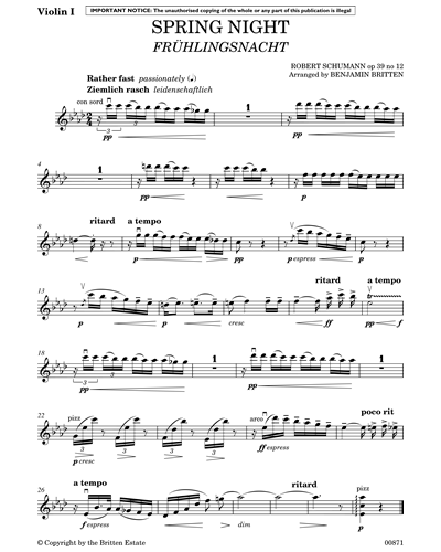 Frühlings Nacht, op. 39 [Arranged for Voices & Orchestra]