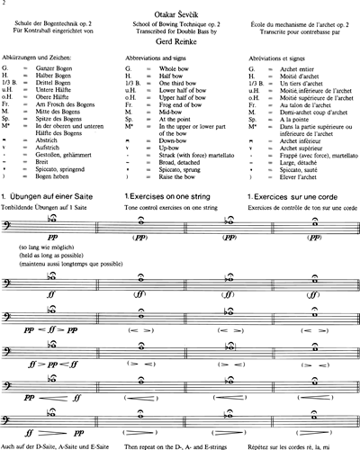 Bogenstudien Op. 2 transcribed for Double Bass