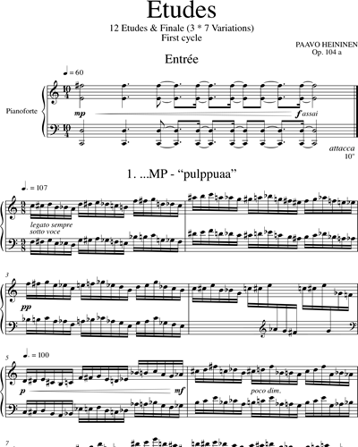 Etudes op. 104 for Piano: First cycle op. 104a
