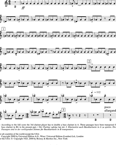Clarinet 3 in Bb/Clarinet in A/Bass Clarinet