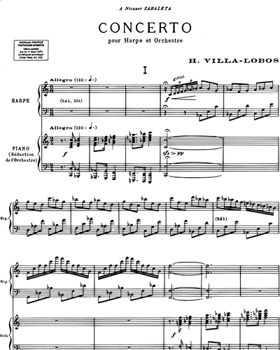 Concerto - Réduction pour harpe et piano