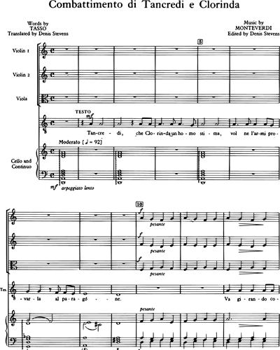 Full Score & Soprano & Tenor & Baritone & Continuo