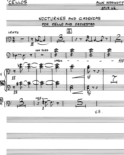 Nocturnes And Cadenzas Cello Sheet Music By Alun Hoddinott Nkoda