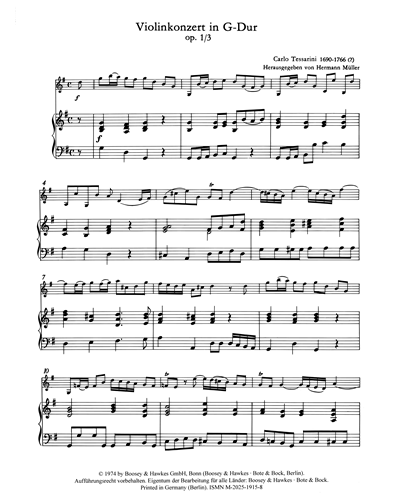 Violin Concerto in G Major, op. 1/3