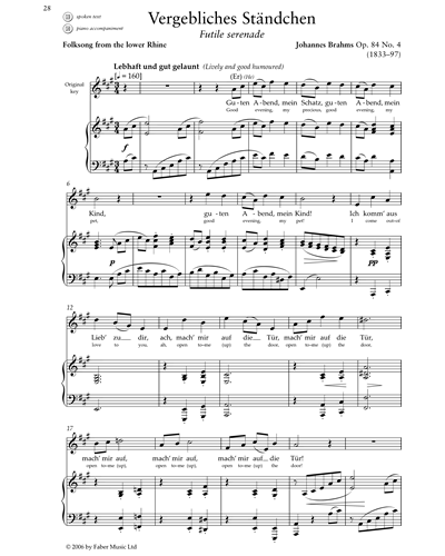 Vergebliches Ständchen, op. 84 No. 4