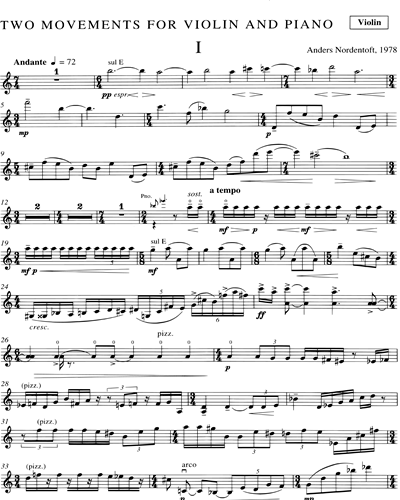Two Movements for Violin and Piano