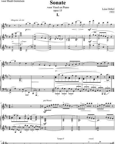 Sonate voor viool en piano, Op. 15