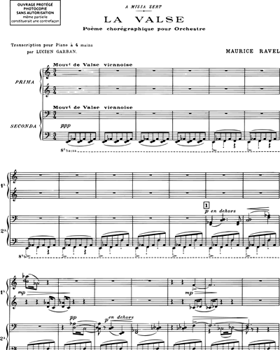 La valse - Transcription pour piano à quatre mains