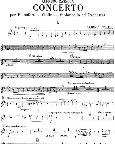 Concerto Per Trio Op 56 English Horn Sheet Music By Alfredo Casella