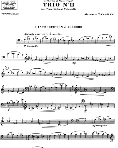 Trio n. 2 - Pour piano, violon & violoncelle