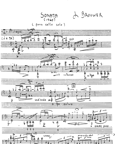 Sonata for Solo Cello [Revised 1994]