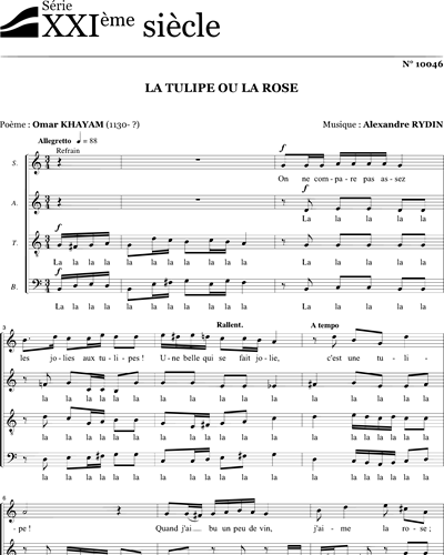 La tulipe ou la rose - SATB