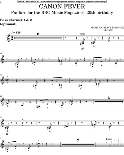 Bass Clarinet 1 & Bass Clarinet 2 (Optional)