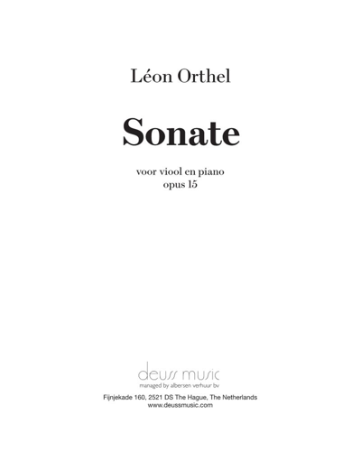 Sonate voor viool en piano, Op. 15