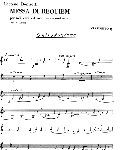 Clarinet 2/Clarinet in C/Clarinet in A