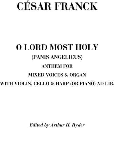 O Lord most holy