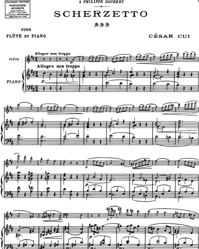 Scherzetto pour flûte et piano