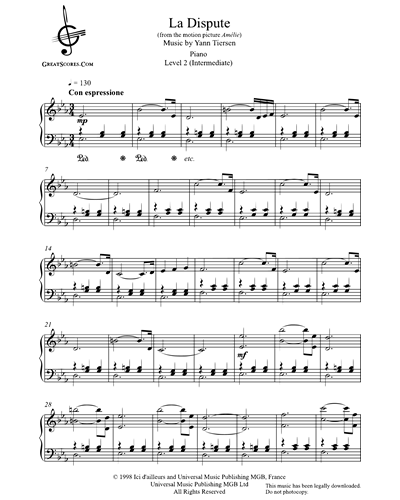 Yann Tiersen La Dispute Piano Sheet Music Nkoda From a youtube video, click the bookmark to find it's sheet music. yann tiersen la dispute piano sheet