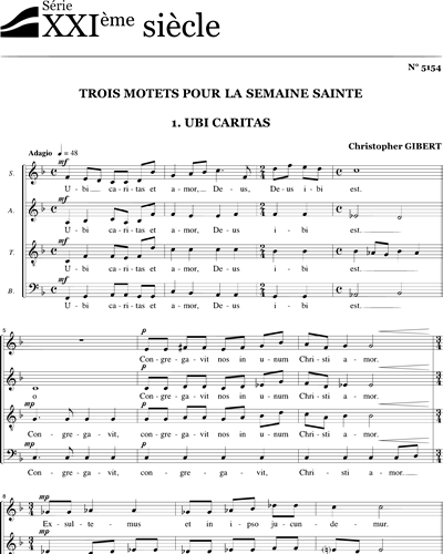 Trois motets pour la semaine Sainte - Gibert